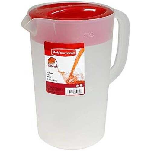 Clear Pitcher, Red Cover, 1 Gallon