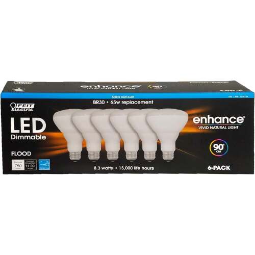 LED Dimmable Br30 65W Replacement 5000K 6-Pack