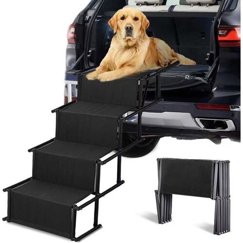 Car Ramp Large Dogs Portable Aluminum Foldable Pet Ladder Ramp