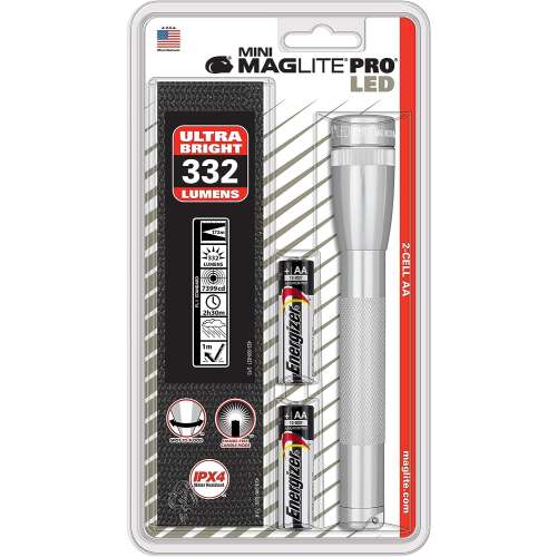 Maglite Mini Mag AA Pro LED Flashlight 332 Lumens - Silver - SP2P10H